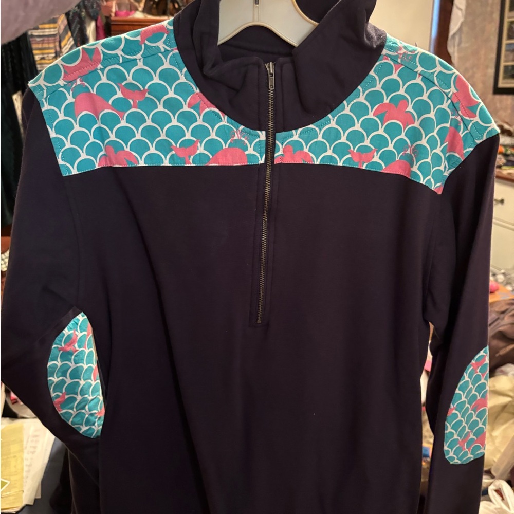 Simply Southern Navy Pullover with Contrast Trim